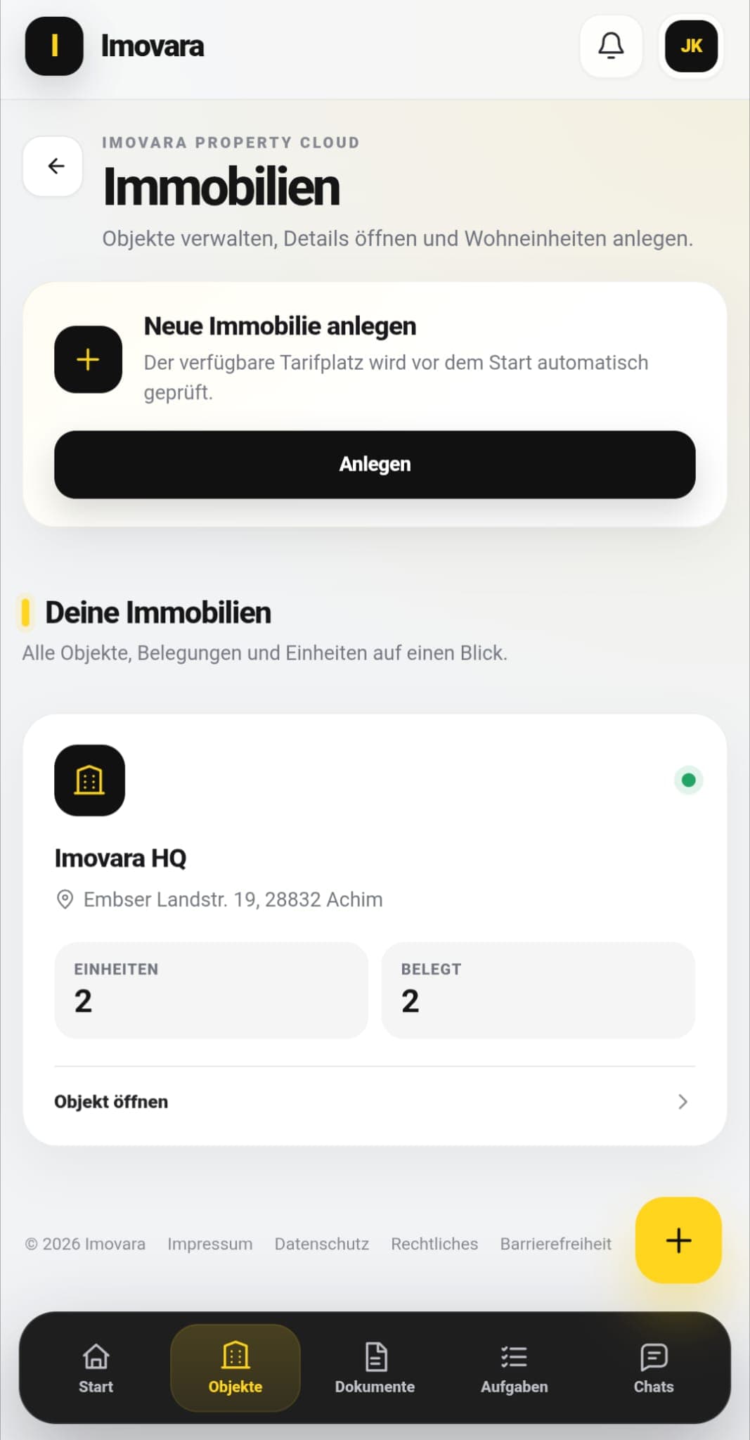 IMOVARA mobile Immobilienansicht